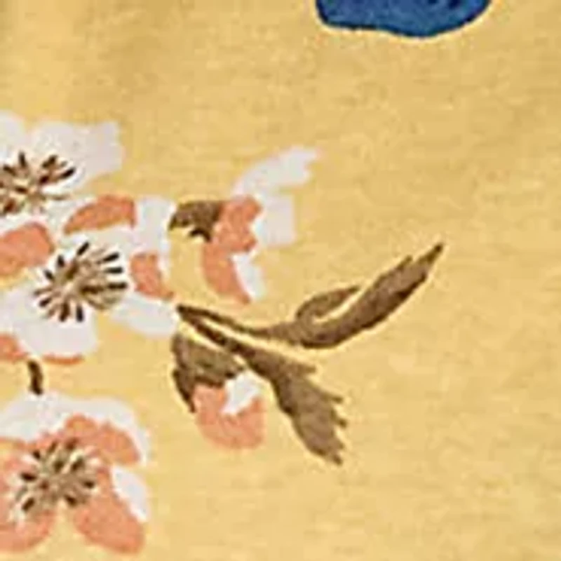 Plus Floral Linen Blend Jersey Tie Neck Top