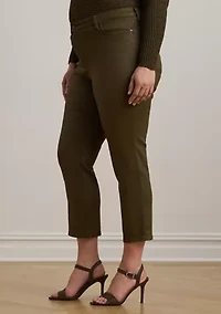 Plus Coated High-Rise Straight Ankle Jeans