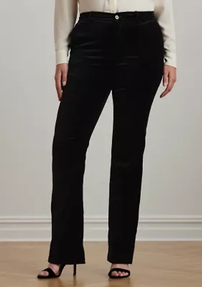 Plus High Rise Stretch Velvet Boot Trousers