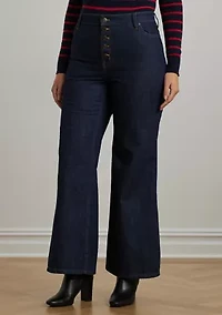 Plus High-Rise Flare Jeans