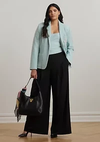 Pleated Stretch Jersey Wide-Leg Pants
