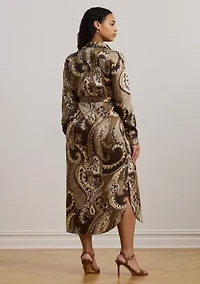 Plus Paisley Twill Shirtdress