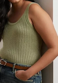 Metallic Rib Knit Sweater Tank Top