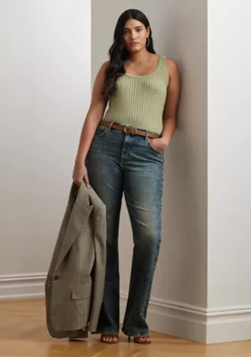 Metallic Rib Knit Sweater Tank Top