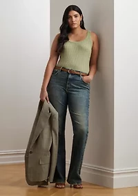 Metallic Rib Knit Sweater Tank Top