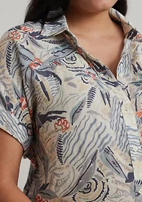 Plus Relaxed Fit Print Short Sleeve Shirt