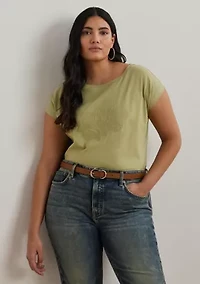 Plus Embroidered Jersey T-Shirt