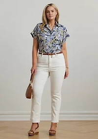 Plus Relaxed Fit Floral Short Sleeve Shirt