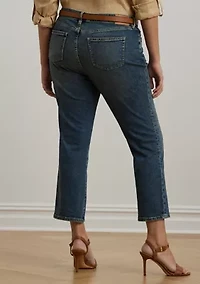 Plus Mid Rise Straight Ankle Jeans