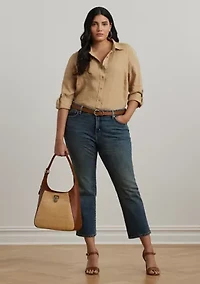 Plus Mid Rise Straight Ankle Jeans