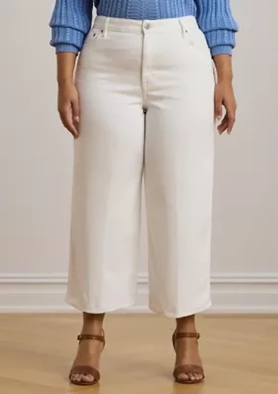 Plus High Rise Wide Leg Cropped Jeans