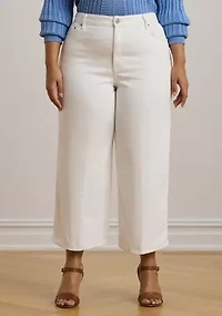 Plus High Rise Wide Leg Cropped Jeans
