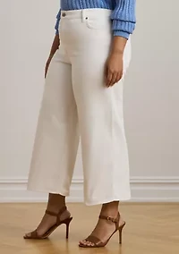 Plus High Rise Wide Leg Cropped Jeans