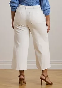 Plus High Rise Wide Leg Cropped Jeans