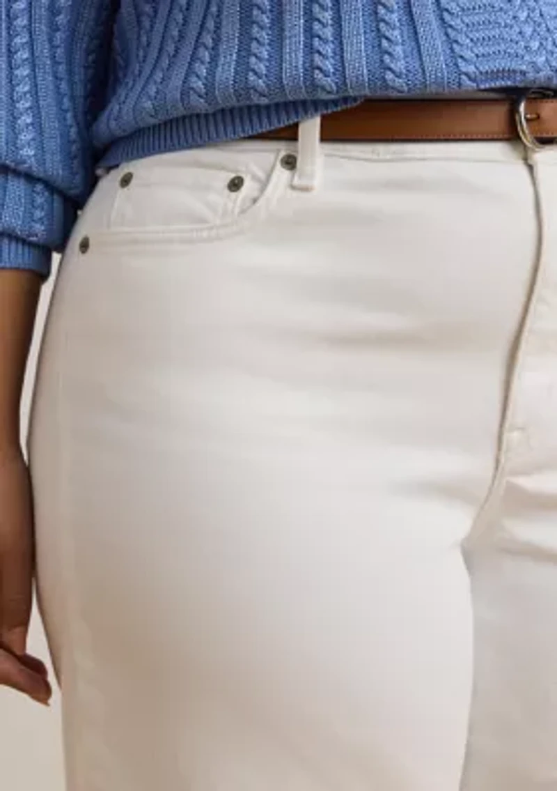 Plus High Rise Wide Leg Cropped Jeans