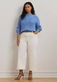 Plus High Rise Wide Leg Cropped Jeans