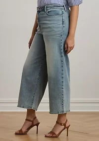Plus High Rise Wide Leg Cropped Jeans