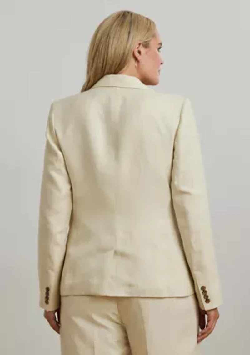 Plus Linen Blend Twill Blazer