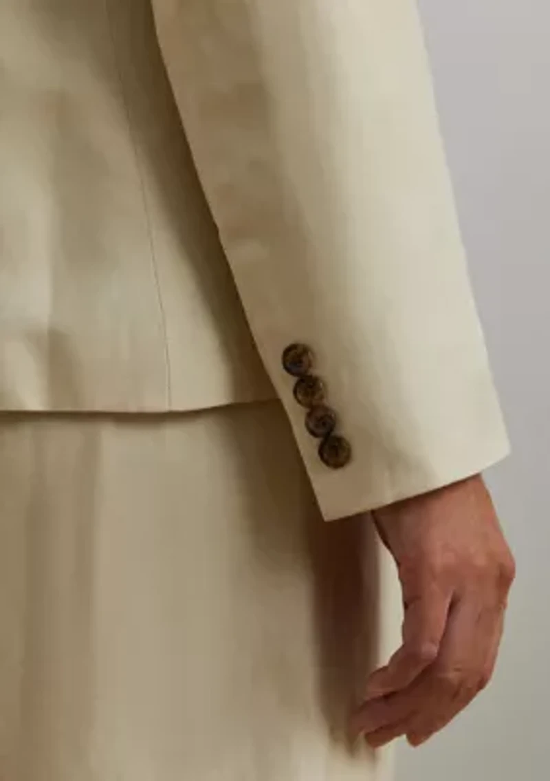 Plus Linen Blend Twill Blazer