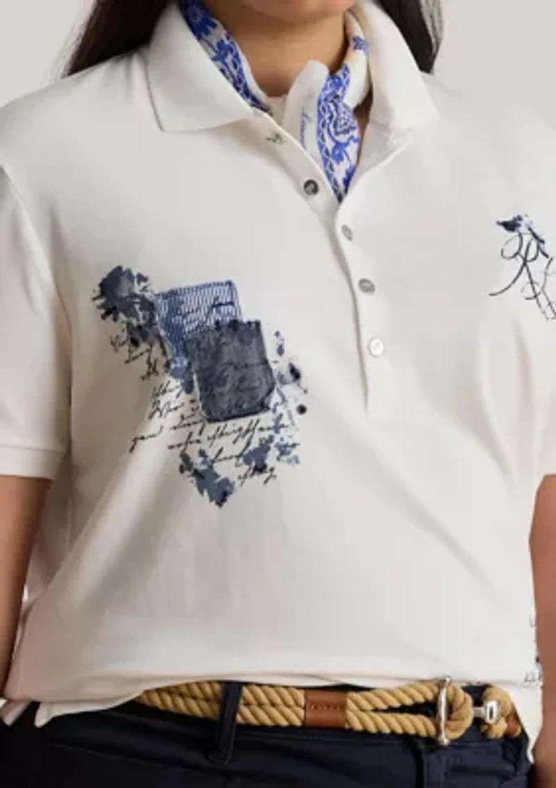 Women's Patchwork Piqué Polo Shirt