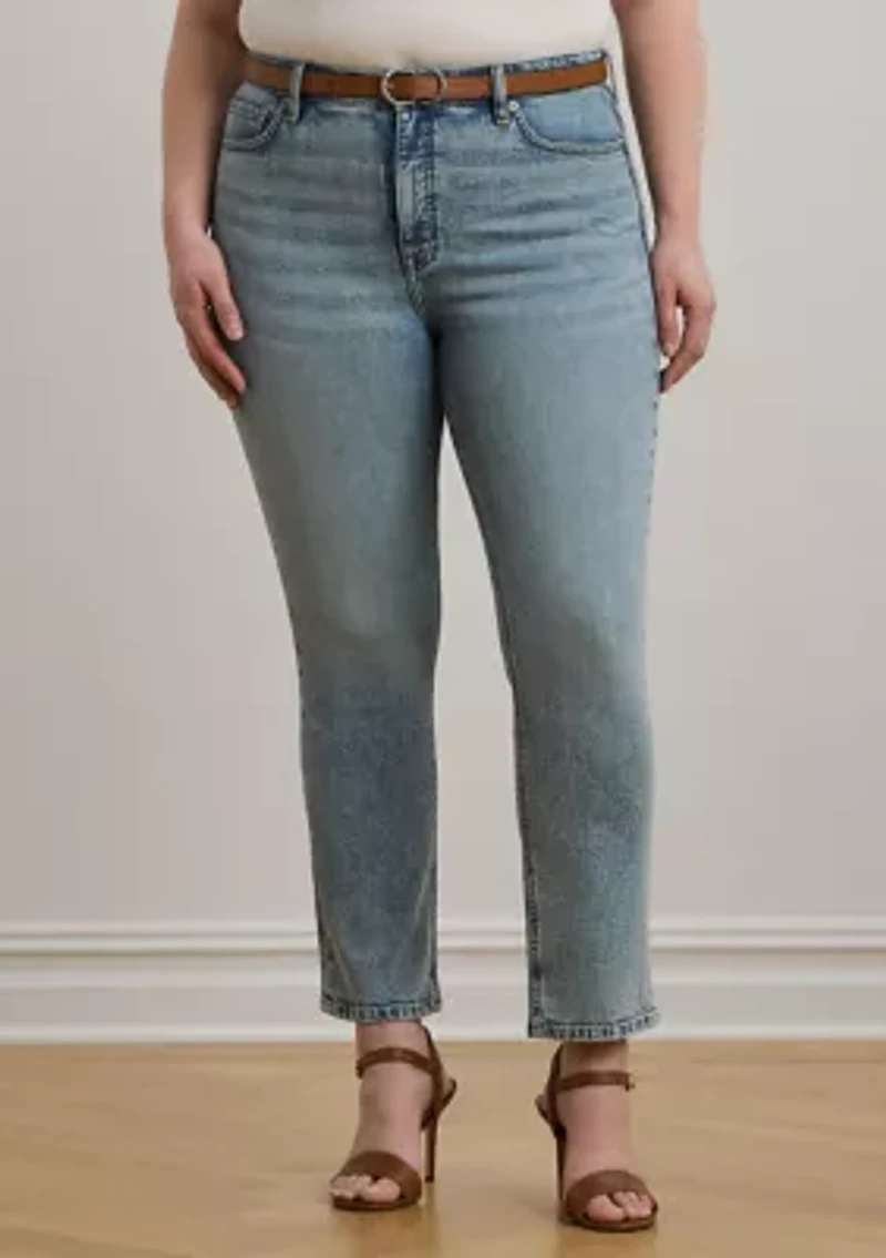 High-Rise Straight Ankle Jeans