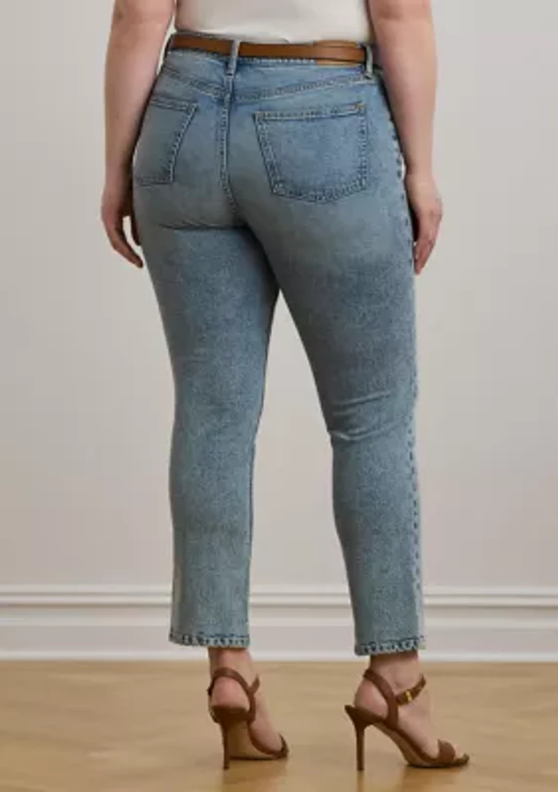 High-Rise Straight Ankle Jeans