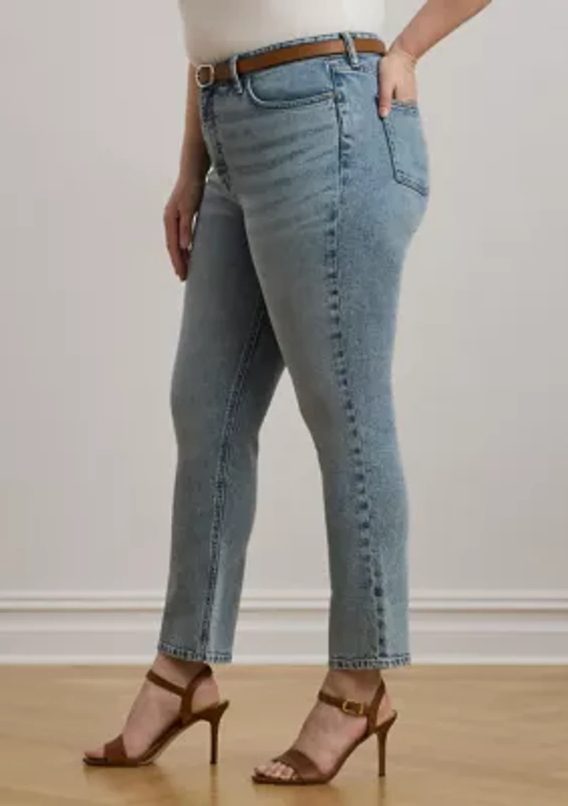 High-Rise Straight Ankle Jeans