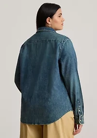 Plus Classic Fit Denim Shirt