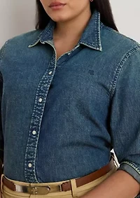 Plus Classic Fit Denim Shirt