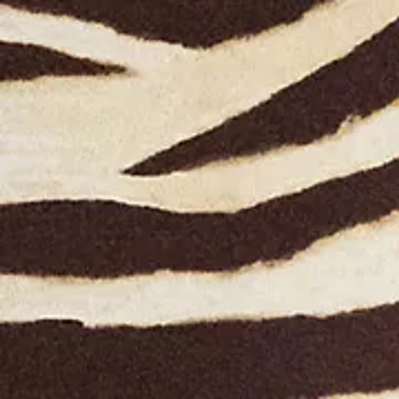 Plus Zebra Print Stretch Cotton Boat Neck T-Shirt
