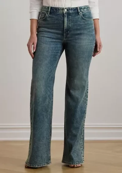 Women's Low Straight Retro Flair Denim Jeans