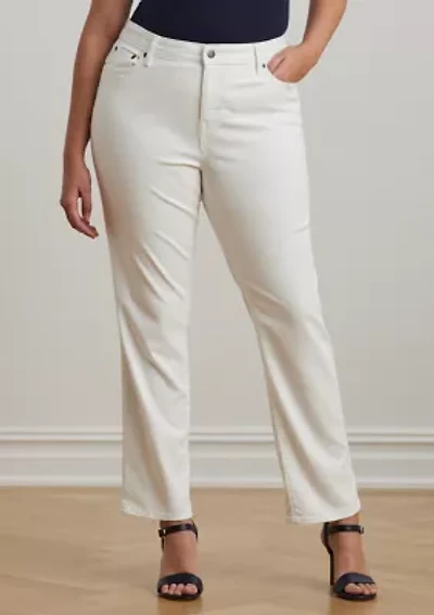 Plus Mid Rise Straight Jeans