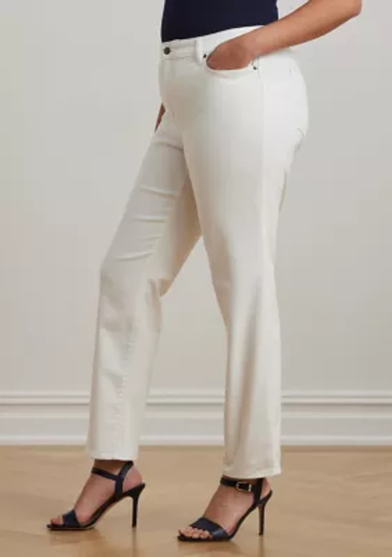 Plus Mid Rise Straight Jeans