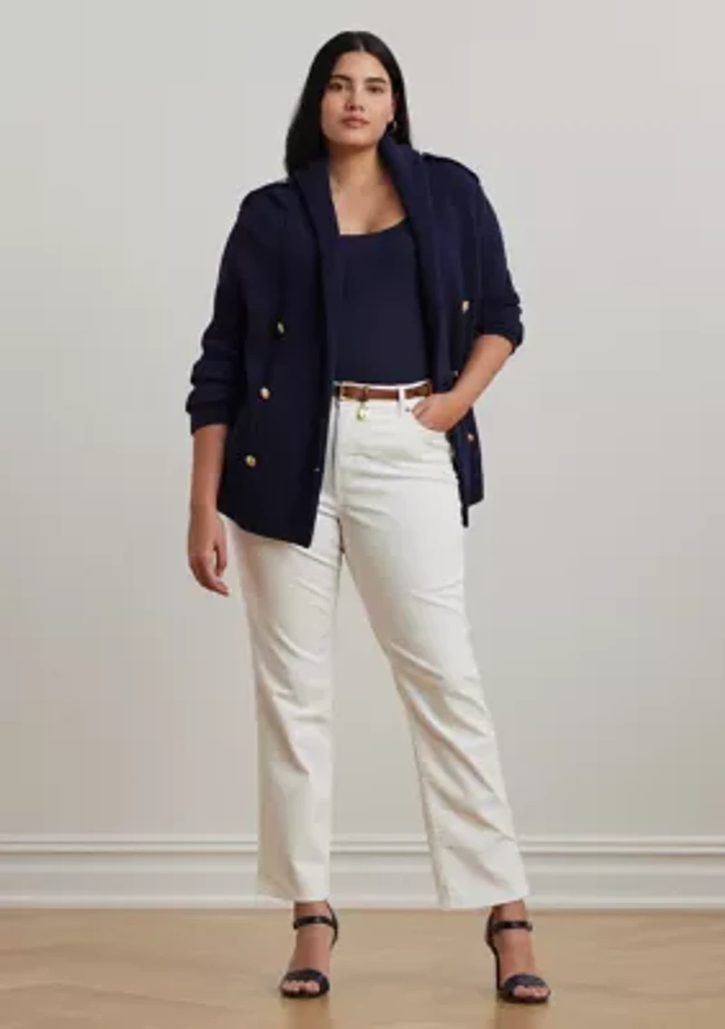 Plus Mid Rise Straight Jeans