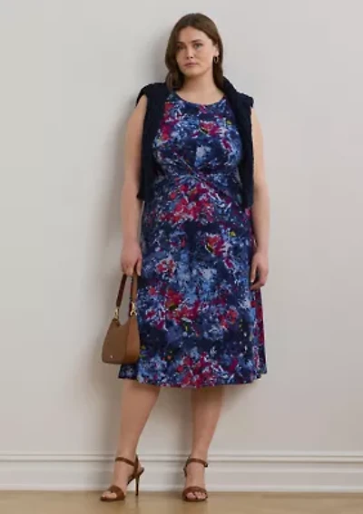 Print Twist-Front Jersey Dress