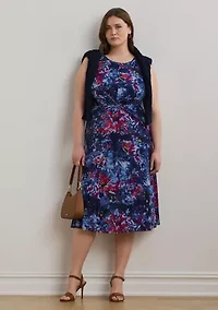 Print Twist-Front Jersey Dress