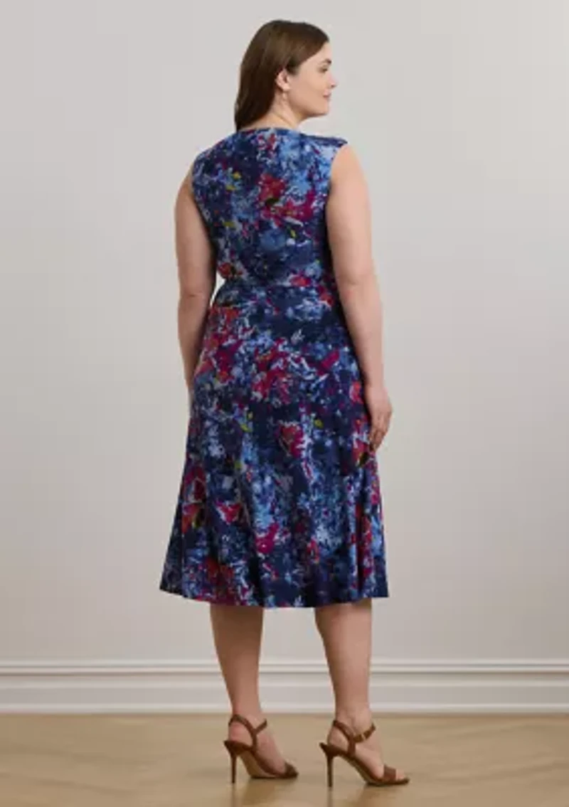 Print Twist-Front Jersey Dress