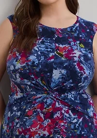 Print Twist-Front Jersey Dress