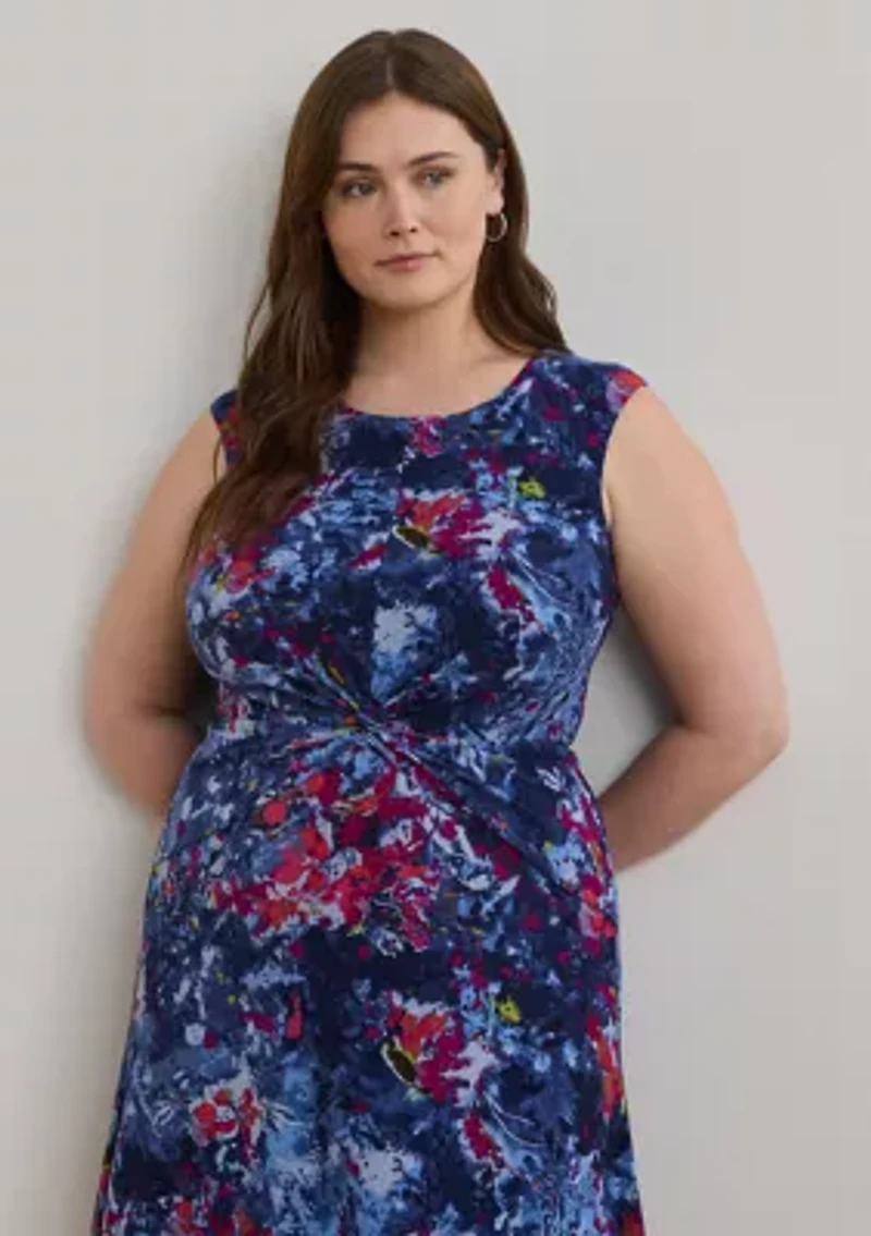 Print Twist-Front Jersey Dress