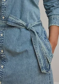 Plus Belted Denim Shirtdress