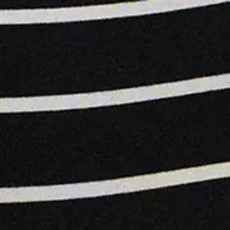 Women's Striped Cotton Elbow Sleeve V-Neck T-Shirt