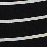 Women's Striped Cotton Elbow Sleeve V-Neck T-Shirt