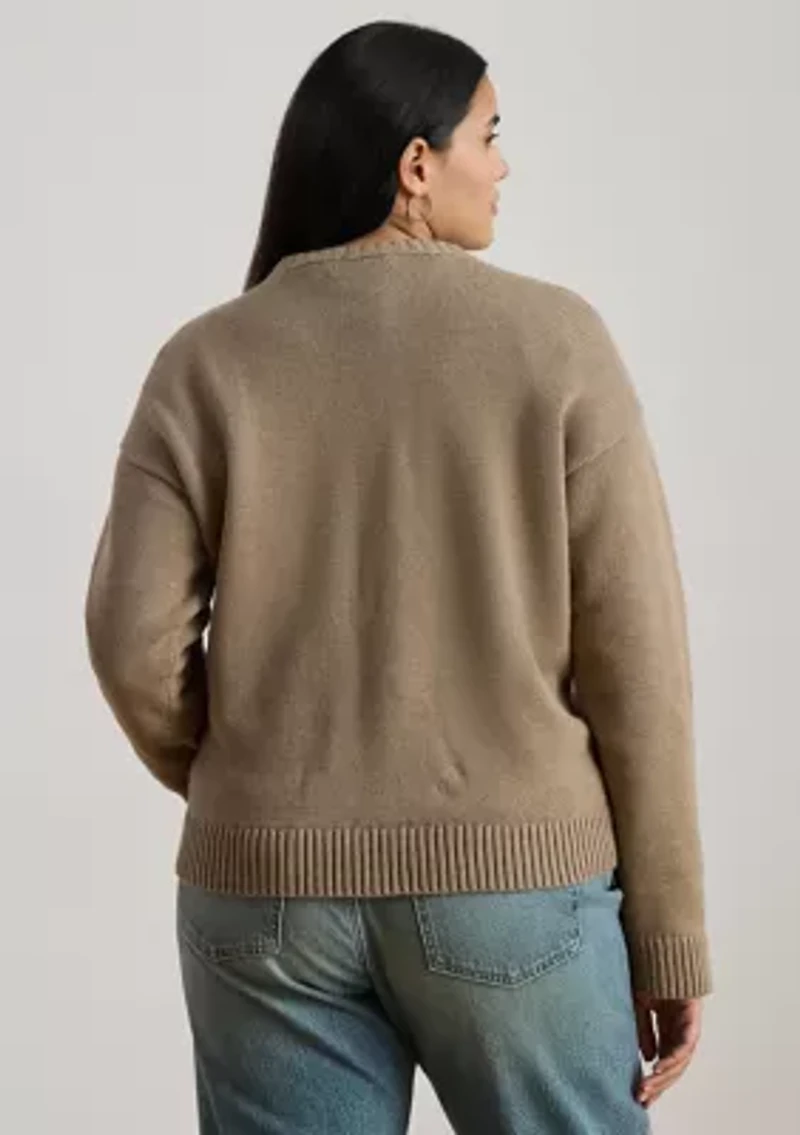 Plus Intarsia-Knit English Setter Sweater