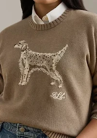 Plus Intarsia-Knit English Setter Sweater