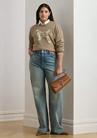 Plus Intarsia-Knit English Setter Sweater