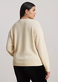 Embroidered Cotton Crewneck Sweater