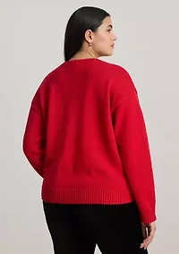 Intarsia-Knit Foxhound Cotton Sweater