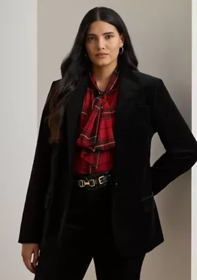 Plus Stretch Velvet Blazer