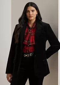 Plus Stretch Velvet Blazer