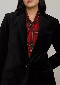 Plus Stretch Velvet Blazer